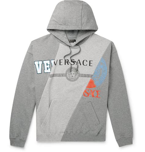 versace hoodie grey|Versace hoodie women.